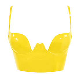 Atsuko Kudo Latex Paris Cup Crop Top in supatex yellow
