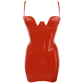 Atsuko Kudo Latex Paris Cup Mini Dress in Supatex Red