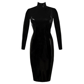 Atsuko Kudo Latex Joy Pencil Dress in supatex black