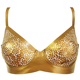 Atsuko Kudo Latex Restricted Bra in Antique Gold