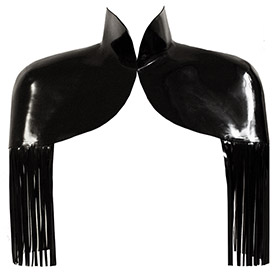 Atsuko Kudo Latex Restricted Cape in Supatex Black