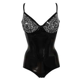 Atsuko Kudo Latex Restricted Flower Filigree Cup Body in Supatex Black