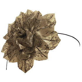 Atsuko Kudo Latex Restricted Hair Rose in Semi-Trans Cloud Grey Lace