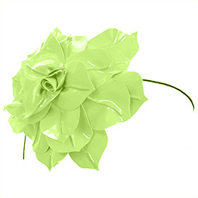 Atsuko Kudo Latex Restricted Hair Rose in Vibrant Lime Green