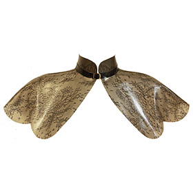 Atsuko Kudo Latex Restricted Mini Scallop Cape in Semi-Trans Cloud Grey Lace