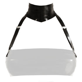 Atsuko Kudo Latex Paris Layer Restricted Neck Collar and 4 Suspenders in Supatex Black