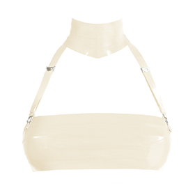 Atsuko Kudo Latex Paris Layer Restricted Neck Collar and 2 Suspenders in Supatex White