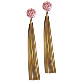 Atsuko Kudo Latex Large Round Earrings in Pearlsheen Rose