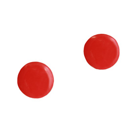 Atsuko Kudo Latex Large Round Earrings in Supatex Red