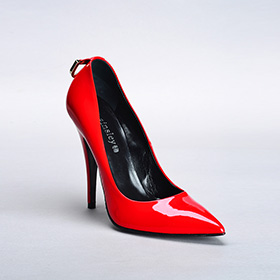 Atsuko Kudo Latex Schueshoo in Red Patent Leather