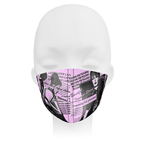 Atsuko Kudo Latex Silk Face Mask in pink and black 