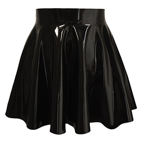 Atsuko Kudo Latex Skater Skirt in supatex black