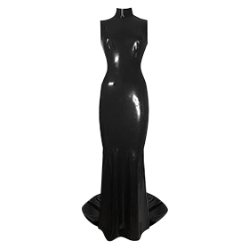 Atsuko Kudo Latex Sleeveless Joy Belle Gown in Supatex Black