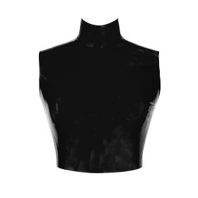Atsuko Kudo Latex Sleeveless Joy Crop Top in Supatex Black