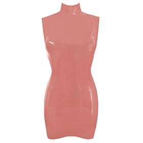 Atsuko Kudo Latex Sleeveless Joy Mini Dress in supatex light brown
