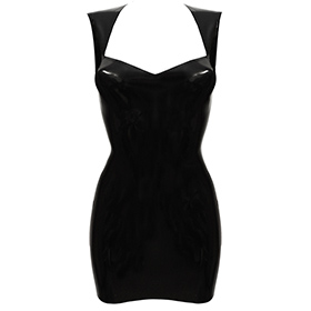 Atsuko Kudo Latex Sleeveless Juliet Mini Dress in Supatex Black