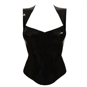 Atsuko Kudo Latex Sleeveless Juliet Top in Supatex Black