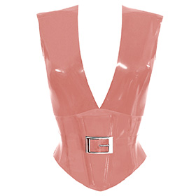 Atsuko Kudo Latex Sleeveless Linde Corset Top in Supatex Light Brown