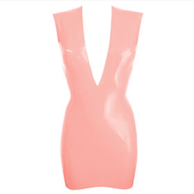 Atsuko Kudo Latex Sleeveless Linde Mini Dress in supatex pink