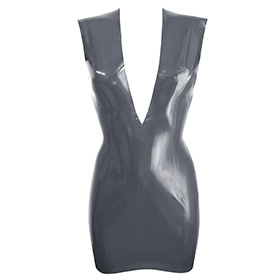 Atsuko Kudo Latex Sleeveless Linde Mini Dress in pearlsheen pewter