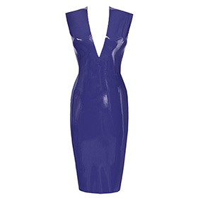 Atsuko Kudo Latex Sleeveless Linde Pencil Dress in Supatex Royal Blue