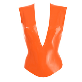 Atsuko Kudo Latex Sleeveless Linde Top in supatex orange