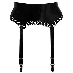 Atsuko Kudo Latex 4 Suspender Belt in Supatex Black