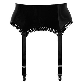 Atsuko Kudo Latex 4 Suspender Belt in Supatex Black