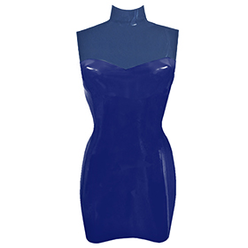 Atsuko Kudo Latex Sweetheart Mini Dress in supatex royal blue and semi-trans blue