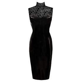 Atsuko Kudo Latex Sweetheart Pencil Dress in supatex black