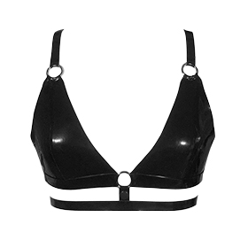 Atsuko Kudo Latex Triangle Bra in Supatex Black
