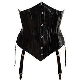 Atsuko Kudo Latex Underbust Corset in Supatex Black