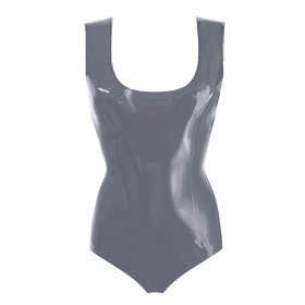 Atsuko Kudo Latex Vest Body in pearlsheen pewter