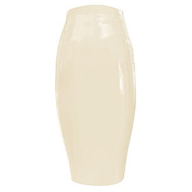 Atsuko Kudo Latex Zip Tight Pencil Skirt in supatex white